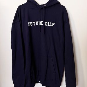 graphic navy blue hoodie